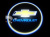 Лазерная подсветка Welcome со светящимся логотипом Chevrolet в черном металлическом корпусе, комплект 2 шт.